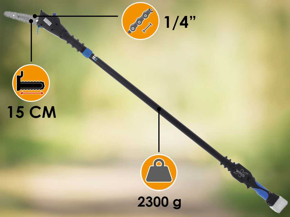 Vesco X150AT — Élagueuse à batterie sur perche télescopique 160-250 cm
