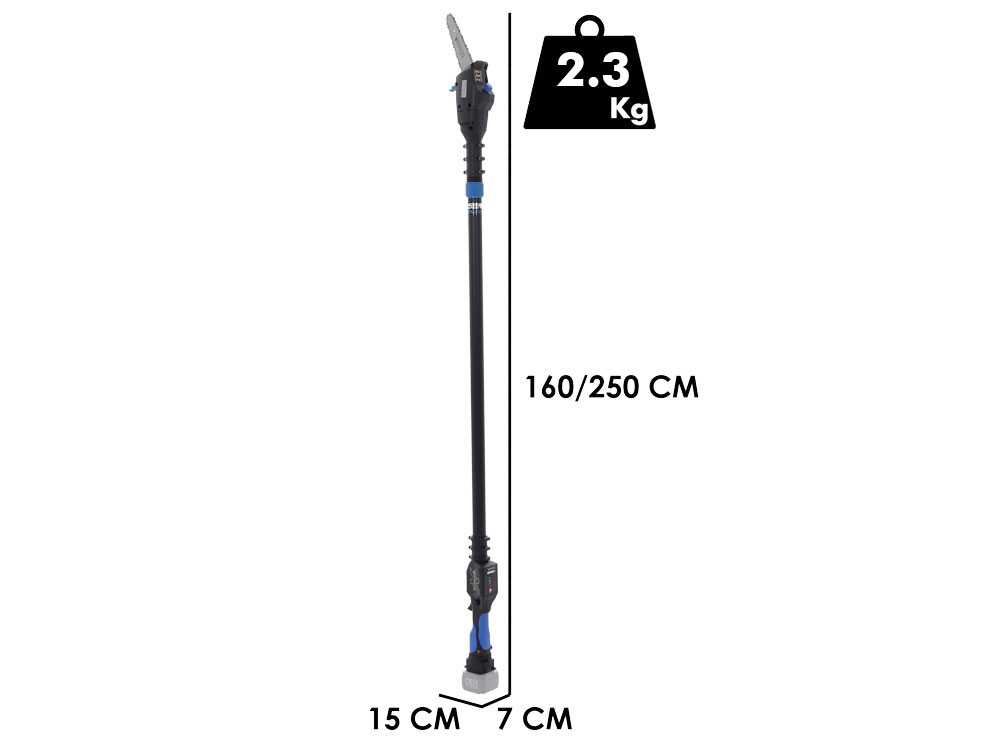Vesco X150AT — Élagueuse à batterie sur perche télescopique 160-250 cm