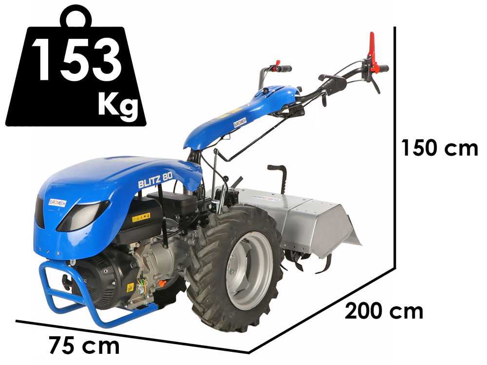 EuroMech Blitz 80 — Motoculteur essence 13 CV, mancherons réversibles