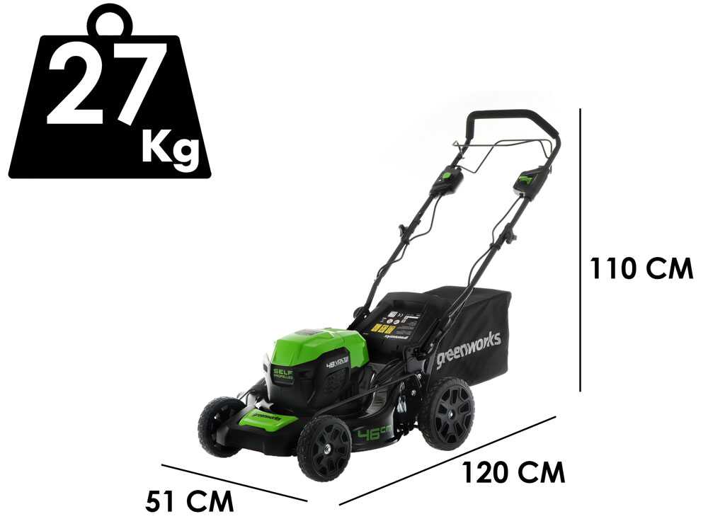 Greenworks GD48LM46SP — Tondeuse tractée à batterie 48V coupe 46 cm