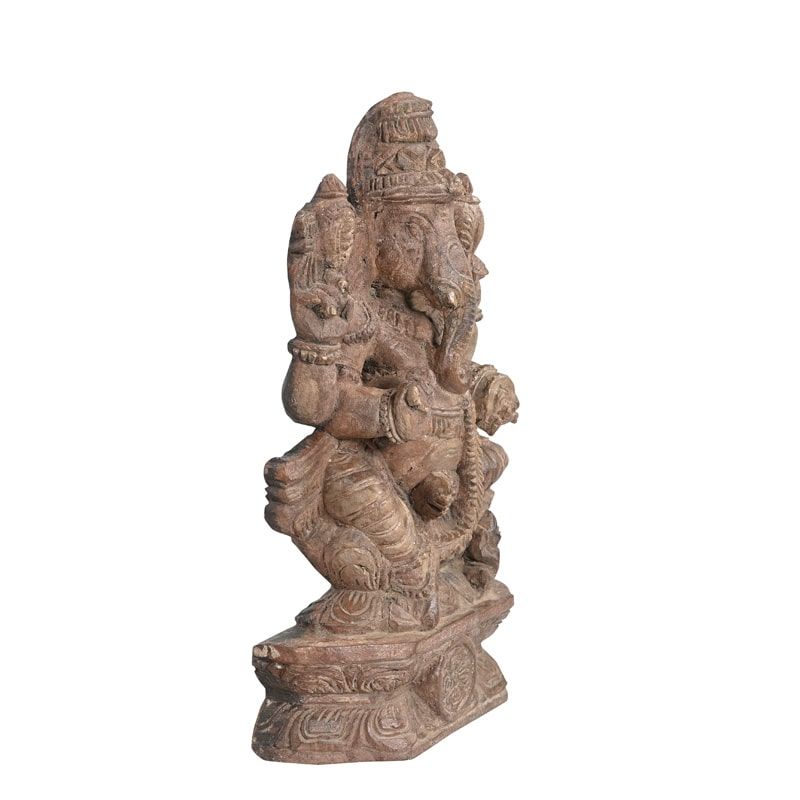 Statuette bois ancien Ganesh h 46 cm