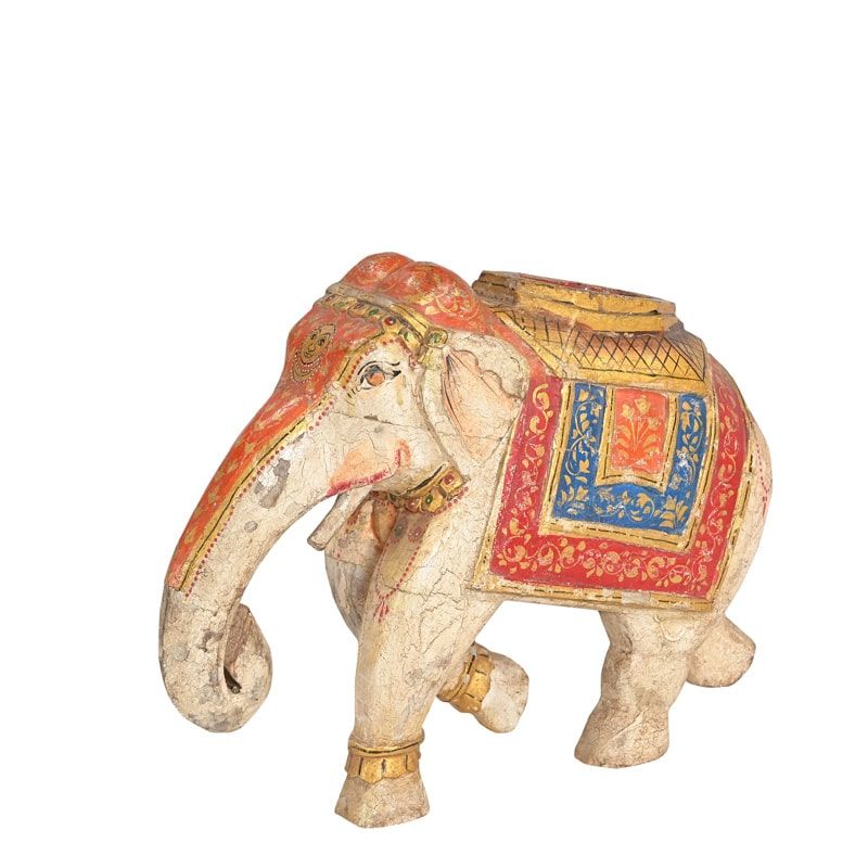 Statue éléphant bois INDIA h 32 cm