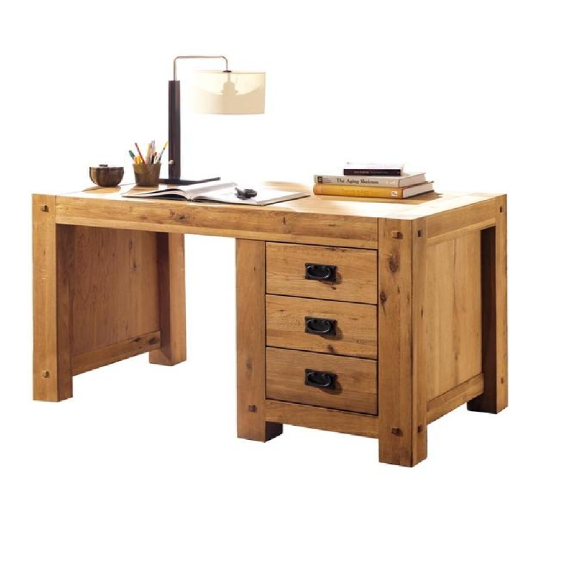 Bureau chêne massif huilé OAKWOOD 130 cm