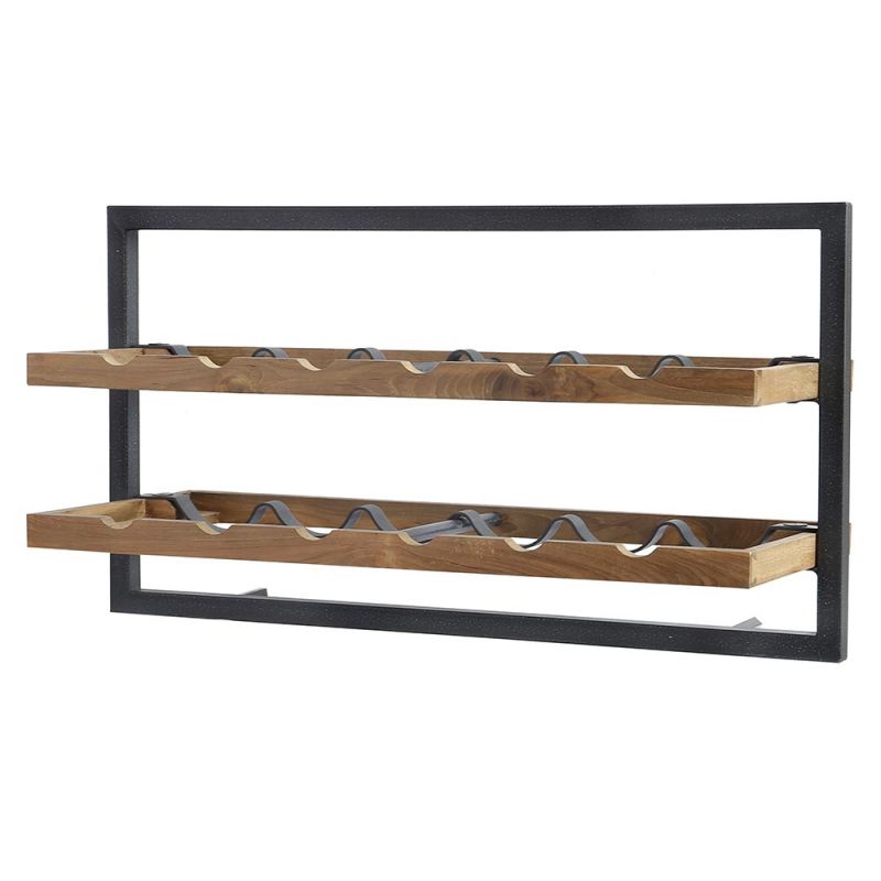 Étagère à vin murale SHELFMATE 65 cm teck et métal recyclés