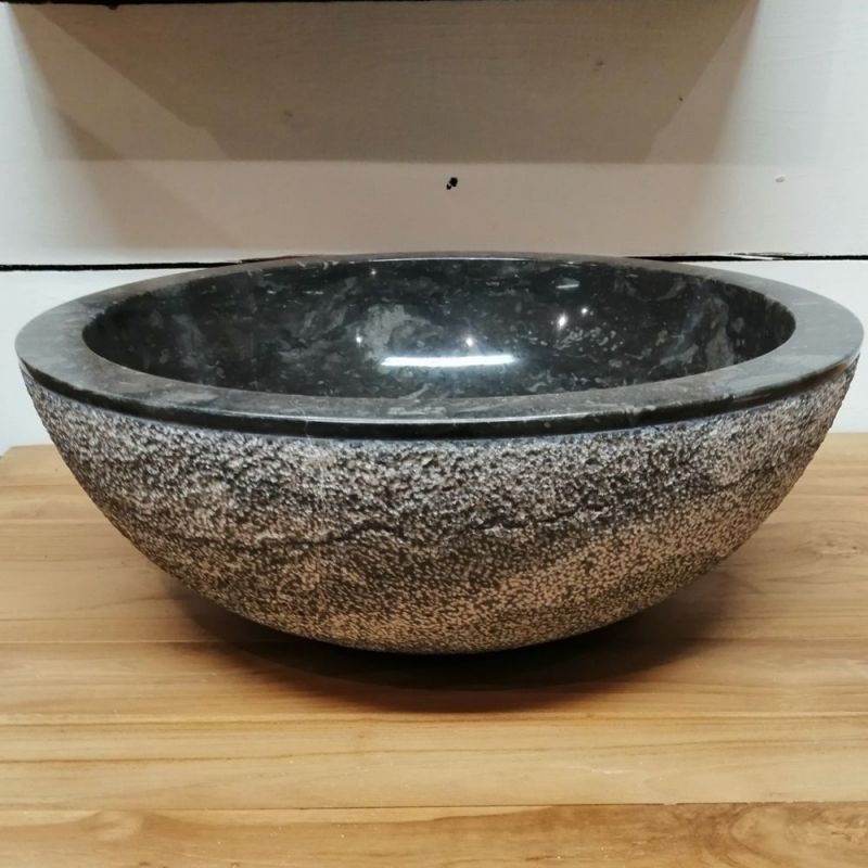 Vasque à poser marbre ronde STONE martelée