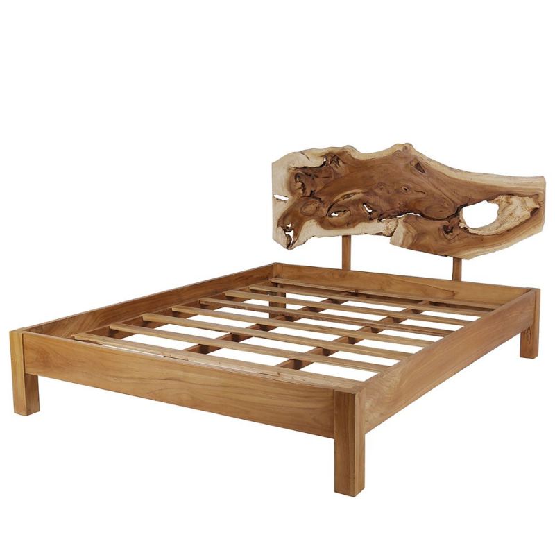 Lit double suar et teck massif SAMANEA 160 x 200 cm